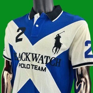 VTG Polo Ralph Lauren Blackwatch Polo Team “2” Polo Shirt – Blue/White/Black